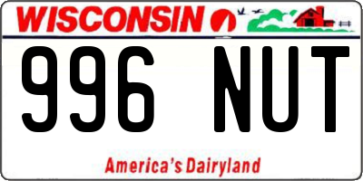 WI license plate 996NUT