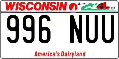 WI license plate 996NUU