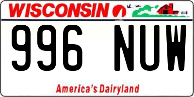 WI license plate 996NUW