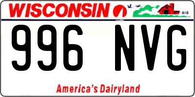 WI license plate 996NVG