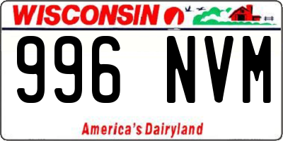 WI license plate 996NVM