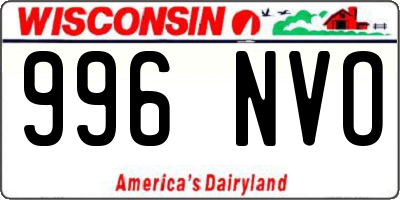 WI license plate 996NVO