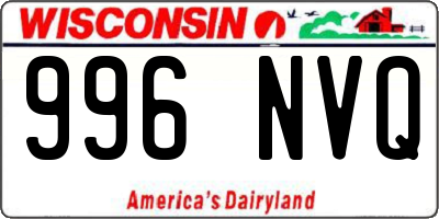 WI license plate 996NVQ