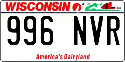 WI license plate 996NVR