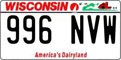 WI license plate 996NVW