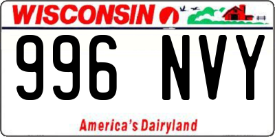 WI license plate 996NVY