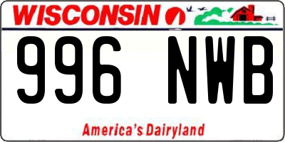 WI license plate 996NWB