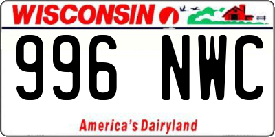 WI license plate 996NWC