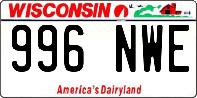 WI license plate 996NWE