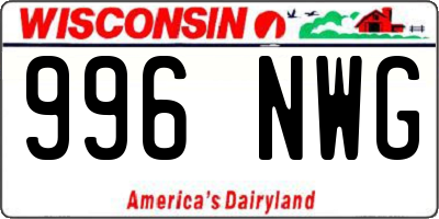 WI license plate 996NWG