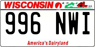 WI license plate 996NWI