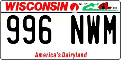 WI license plate 996NWM