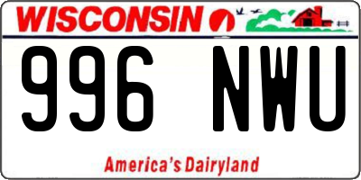 WI license plate 996NWU