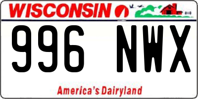 WI license plate 996NWX