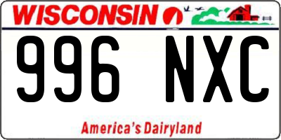 WI license plate 996NXC