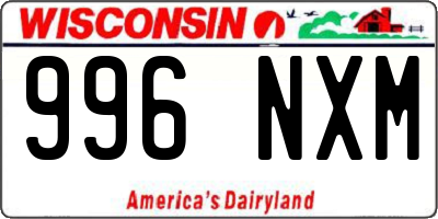 WI license plate 996NXM