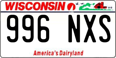 WI license plate 996NXS