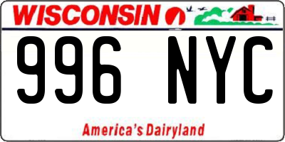 WI license plate 996NYC
