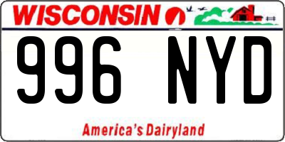WI license plate 996NYD