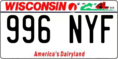 WI license plate 996NYF