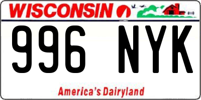WI license plate 996NYK