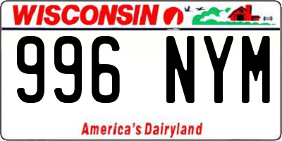 WI license plate 996NYM