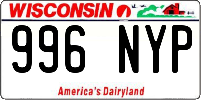 WI license plate 996NYP