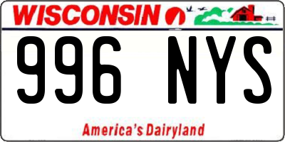 WI license plate 996NYS