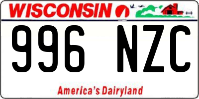WI license plate 996NZC