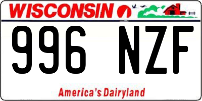 WI license plate 996NZF
