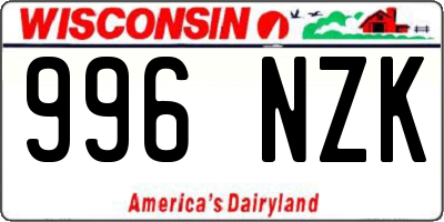 WI license plate 996NZK