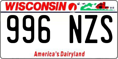 WI license plate 996NZS