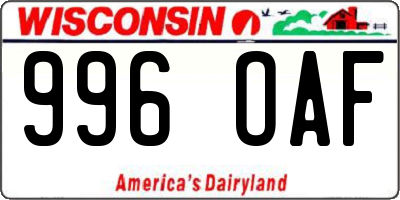 WI license plate 996OAF