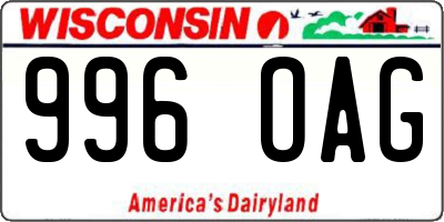 WI license plate 996OAG