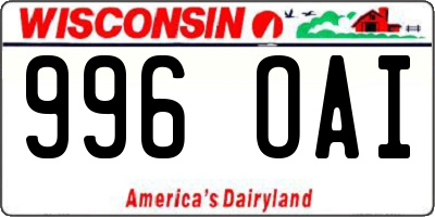 WI license plate 996OAI