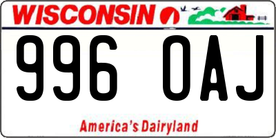 WI license plate 996OAJ