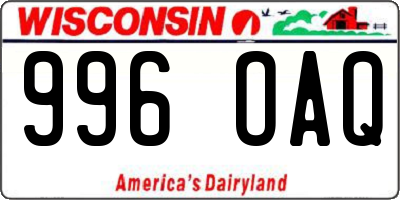 WI license plate 996OAQ
