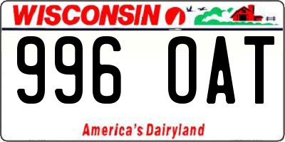 WI license plate 996OAT