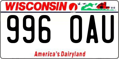 WI license plate 996OAU