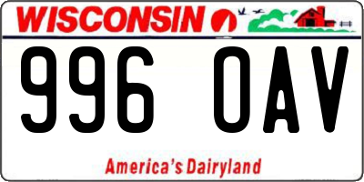 WI license plate 996OAV