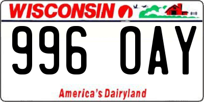 WI license plate 996OAY