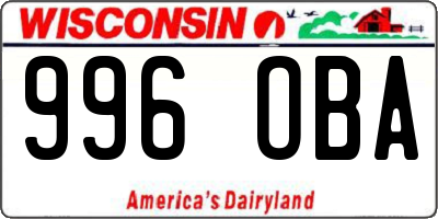 WI license plate 996OBA
