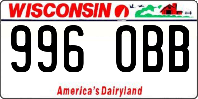 WI license plate 996OBB