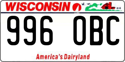 WI license plate 996OBC