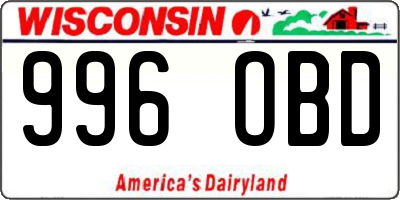 WI license plate 996OBD
