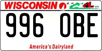 WI license plate 996OBE