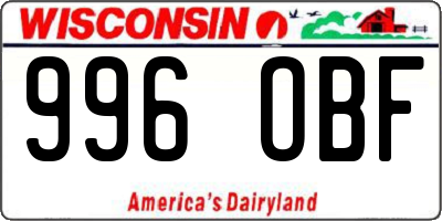 WI license plate 996OBF