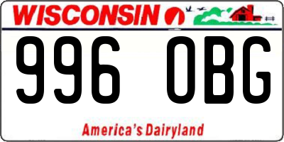 WI license plate 996OBG