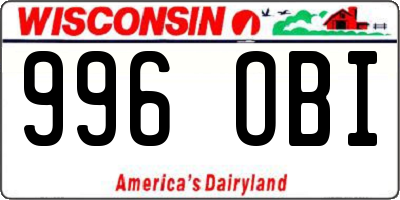 WI license plate 996OBI