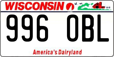 WI license plate 996OBL